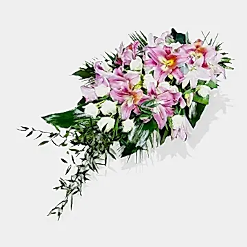 White Roses and Lilies Spray