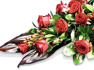 Luxury Red Rose Funeral Casket Spray