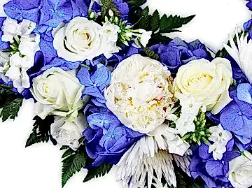 White and Blue Flowers Wreath