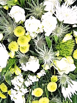 Regular White and Green Funeral Flower Spray
