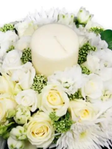 White Flowers and Candle