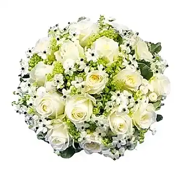 All White Luxury Funeral Posy