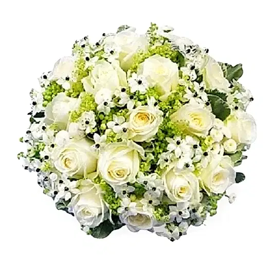 All White Luxury Funeral Posy