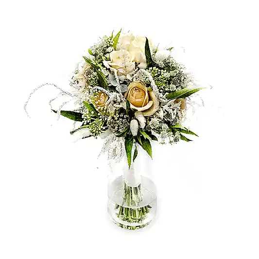 Elegant Peach and Cream Bridal Bouquet