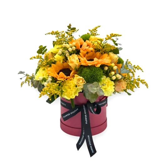 Sunshine Elegance in a Pink Hat Box