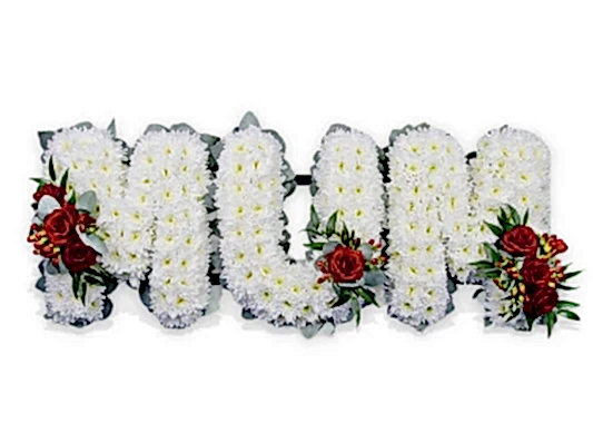 MUM White Floral Letters