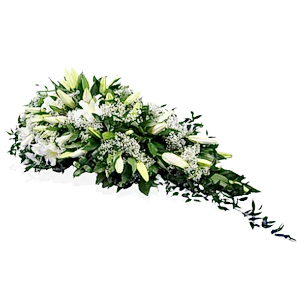 Single Ended White Lilies Funeral Spray