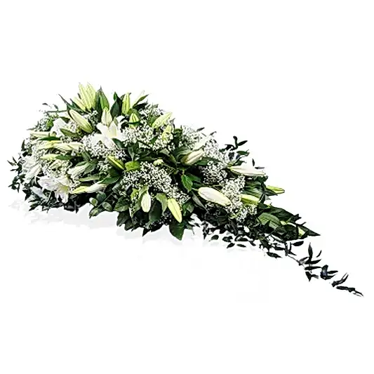 Single Ended White Lilies Funeral Spray