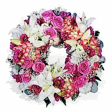 Pinks and Lilies Flower Wreath