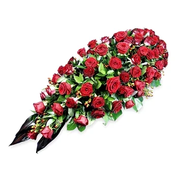 Luxury Red Rose Funeral Casket Spray