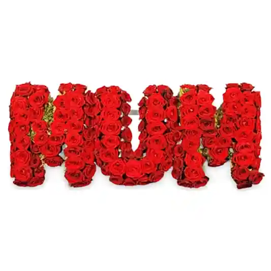 MUM Red Rose Funeral Letters