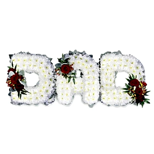 DAD White Floral Letters