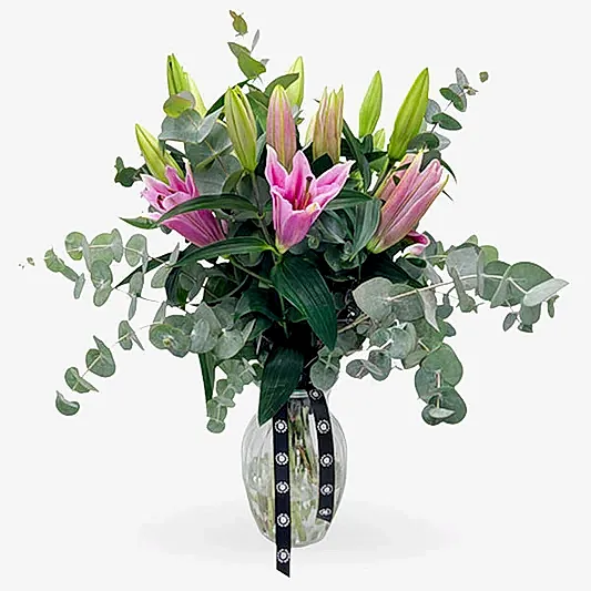 Pink Lilies in a Vase