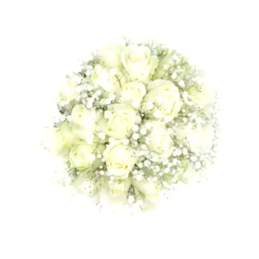 White Rose and Baby's Breath Bridal Bouquet