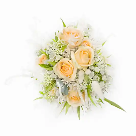 Elegant Peach and Cream Bridal Bouquet